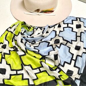 Beautiful SILK boho scarf/wrap w southwestern colonial equestrian vibe